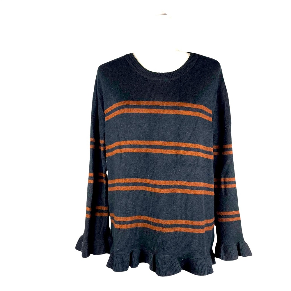 BB Dakota Jack Ruffle Striped Sweater Medium